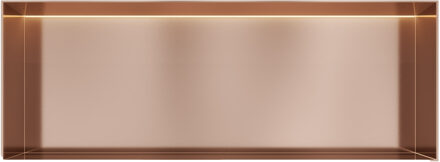 Hotbath &MORE Inbouwnis 30x80x10cm frameless + LED Geborsteld Koper PVD