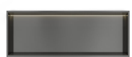 Hotbath &MORE Inbouwnis 30x80x10cm met LED IP44 Geborsteld Gunmetal PVD