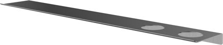 Hotbath &More Planchet 80 cm inclusief bevestigings rails met 2 uitsparingen voor een zeepdispenser of beker Geborsteld gunmetal PVD