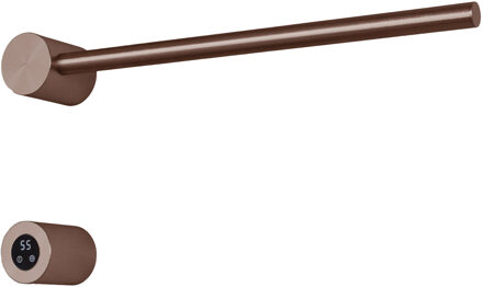 Hotbath &MORE set van 1 rails RARH 50 ROUND 50 cm met separate schakelaar en inbouw element Geborsteld Koper PVD (RARH50-1BCP)