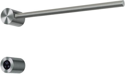 Hotbath &MORE set van 1 rails RARH 50 ROUND 50 cm met separate schakelaar en inbouw element Geborsteld Nikkel (RARH50-1GN) Grijs