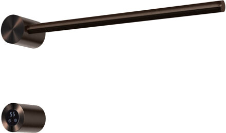 Hotbath &MORE set van 1 rails RARH 50 ROUND 50 cm met separate schakelaar en inbouw element Tuscan Bronze (RARH50-1TB) Brons