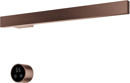 Hotbath &MORE set van 1 rails RAS50 SQUARE 50 cm met separate schakelaar en inbouw element Geborsteld Koper PVD (RAS50-1BCP)