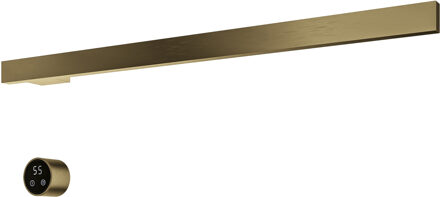 Hotbath &MORE set van 1 rails RAS80 SQUARE 80 cm met separate schakelaar Geborsteld Messing PVD (Exclusief inbouwdeel) Goud