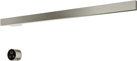 Hotbath &MORE set van 1 rails RAS80 SQUARE 80 cm met separate schakelaar Geborsteld Nikkel (Exclusief inbouwdeel) Grijs