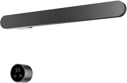 Hotbath &MORE set van 1 rails RASS50 SOFT SQUARE 50 cm met separate schakelaar en inbouw element Geborsteld Gunmetal PVD (RASS50-1BGP)