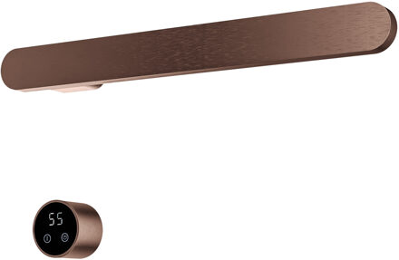 Hotbath &MORE set van 1 rails RASS50 SOFT SQUARE 50 cm met separate schakelaar Geborsteld Koper PVD (Exclusief inbouwdeel)