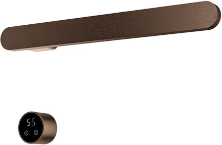 Hotbath &MORE set van 1 rails RASS50 SOFT SQUARE 50 cm met separate schakelaar Tuscan Bronze (Exclusief inbouwdeel) Brons