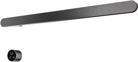 Hotbath &MORE set van 1 rails RASS80 SOFT SQUARE 80 cm met separate schakelaar Geborsteld Gunmetal PVD (Exclusief inbouwdeel)