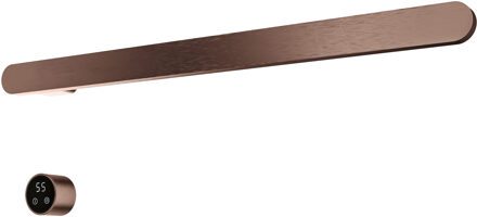 Hotbath &MORE set van 1 rails RASS80 SOFT SQUARE 80 cm met separate schakelaar Geborsteld Koper PVD (Exclusief inbouwdeel)