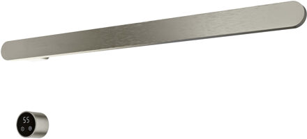 Hotbath &MORE set van 1 rails RASS80 SOFT SQUARE 80 cm met separate schakelaar Geborsteld Nikkel (Exclusief inbouwdeel) Grijs