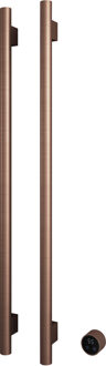 Hotbath &MORE set van 2 rails RARV135 ROUND135 cm met separate schakelaar en inbouw element Geborsteld Koper PVD (RARV135-2BCP)