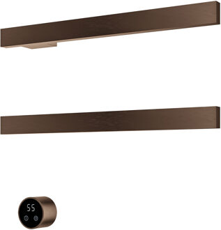 Hotbath &MORE set van 2 rails RAS50 SQUARE 50 cm met separate schakelaar en inbouw element Tuscan Bronze (RAS50-2TB) Brons