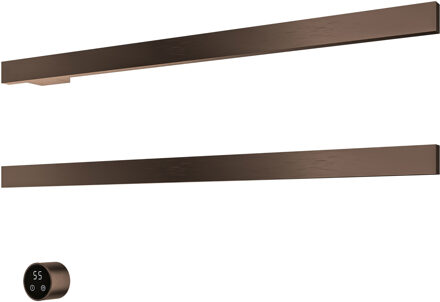 Hotbath &MORE set van 2 rails RAS80 SQUARE 80 cm met separate schakelaar en inbouw element Tuscan Bronze (RAS80-2TB) Brons