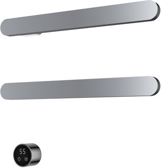Hotbath &MORE set van 2 rails RASS50 SOFT SQUARE 50 cm met separate schakelaar Chroom (Exclusief inbouwdeel)