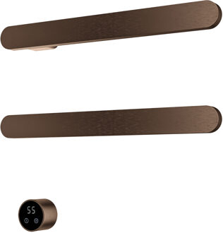 Hotbath &MORE set van 2 rails RASS50 SOFT SQUARE 50 cm met separate schakelaar en inbouw element Tuscan Bronze (RASS50-2TB) Brons