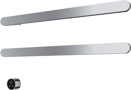 Hotbath &MORE set van 2 rails RASS80 SOFT SQUARE 80 cm met separate schakelaar en inbouw element Chroom (RASS80-2CR)