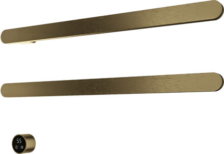 Hotbath &MORE set van 2 rails RASS80 SOFT SQUARE 80 cm met separate schakelaar Geborsteld Messing PVD (Exclusief inbouwdeel) Goud
