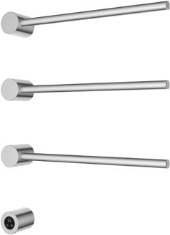 Hotbath &MORE set van 3 rails RARH50 ROUND 50 cm met separate schakelaar en inbouw element Chroom (RARH50-3CR)