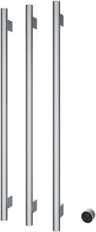 Hotbath &MORE set van 3 rails RARV135 ROUND135 cm met separate schakelaar en inbouw element Chroom (RARV135-3CR)