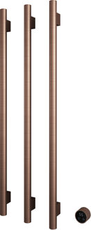 Hotbath &MORE set van 3 rails RARV135 ROUND135 cm met separate schakelaar en inbouw element Geborsteld Koper PVD (RARV135-3BCP)