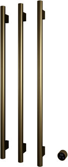 Hotbath &MORE set van 3 rails RARV135 ROUND135 cm met separate schakelaar en inbouw element Geborsteld Messing PVD (RARV135-3BBP) Goud
