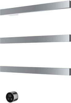 Hotbath &MORE set van 3 rails RAS50 SQUARE 50 cm met separate schakelaar en inbouw element Chroom (RAS50-3CR)
