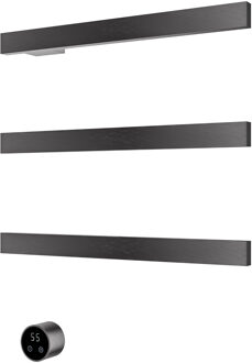 Hotbath &MORE set van 3 rails RAS50 SQUARE 50 cm met separate schakelaar en inbouw element Geborsteld Gunmetal PVD (RAS50-3BGP)