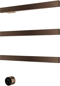 Hotbath &MORE set van 3 rails RAS50 SQUARE 50 cm met separate schakelaar en inbouw element Tuscan Bronze (RAS50-3TB) Brons