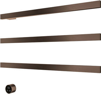 Hotbath &MORE set van 3 rails RAS80 SQUARE 80 cm met separate schakelaar en inbouw element Tuscan Bronze (RAS80-3TB) Brons