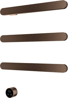Hotbath &MORE set van 3 rails RASS50 SOFT SQUARE 50 cm met separate schakelaar Tuscan Bronze (Exclusief inbouwdeel) Brons