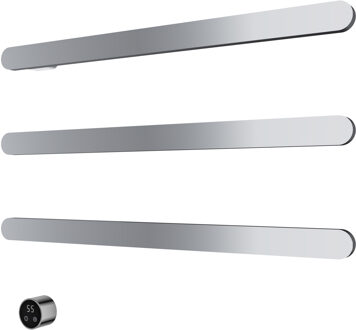 Hotbath &MORE set van 3 rails RASS80 SOFT SQUARE 80 cm met separate schakelaar en inbouw element Chroom (RASS80-3CR)