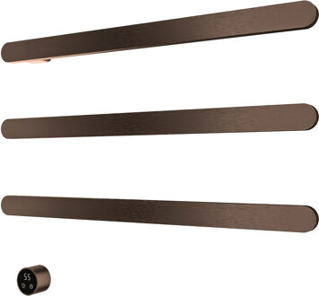 Hotbath &MORE set van 3 rails RASS80 SOFT SQUARE 80 cm met separate schakelaar en inbouw element Tuscan Bronze (RASS80-3TB) Brons