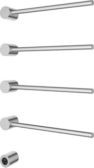 Hotbath &MORE set van 4 rails RARH50 ROUND 50 cm met separate schakelaar en inbouw element Chroom (RARH50-4CR)