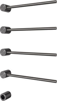 Hotbath &MORE set van 4 rails RARH50 ROUND 50 cm met separate schakelaar en inbouw element Geborsteld Gunmetal PVD (RARH50-4BGP)