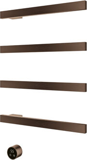 Hotbath &MORE set van 4 rails RAS50 SQUARE 50 cm met separate schakelaar en inbouw element Tuscan Bronze (RAS50-4TB) Brons