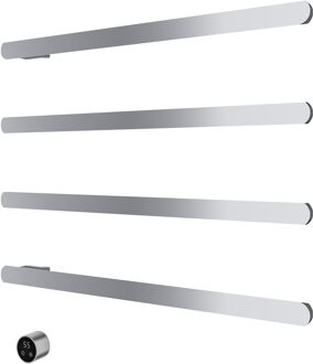Hotbath &MORE set van 4 rails RAS80 SQUARE 80 cm met separate schakelaar en inbouw element Chroom (RAS80-4CR)