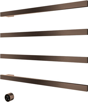 Hotbath &MORE set van 4 rails RAS80 SQUARE 80 cm met separate schakelaar en inbouw element Tuscan Bronze (RAS80-4TB) Brons