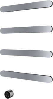 Hotbath &MORE set van 4 rails RASS50 SOFT SQUARE 50 cm met separate schakelaar en inbouw element Chroom (RASS50-4CR)