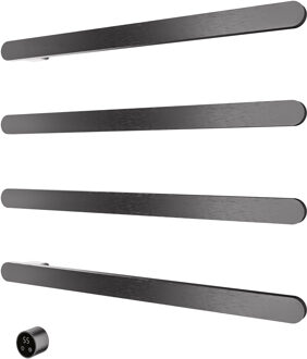 Hotbath &MORE set van 4 rails RASS80 SOFT SQUARE 80 cm met separate schakelaar en inbouw element Geborsteld Gunmetal PVD (RASS80-4BGP)