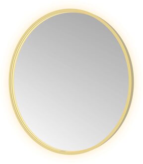 Hotbath &MORE Spiegel Round direct en indirect LED spiegelverwarming dimbaar met afstandsbediening Geborsteld messing PVD ROU80BBP Messing geborsteld PVD (goud)
