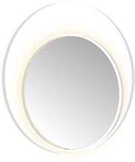 Hotbath &MORE Spiegel Round2 direct en indirect LED spiegelverwarming dimbaar met afstandsbediening Mat wit R2X100WH Wit mat