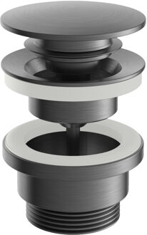 Hotbath Plug Archie Clickplug Schroef Rond Geborsteld Gunmetal PVD