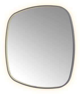 Hotbath Spiegel Hotbath &MORE 100x100 cm LED-Verlichting Spiegelverwarming Deens Ovaal Geborsteld Gunmetal