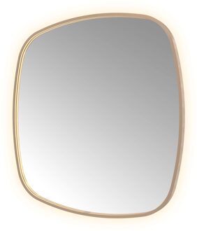 Hotbath Spiegel Hotbath &MORE 100x100 cm LED-Verlichting Spiegelverwarming Deens Ovaal Geborsteld Koper PVD