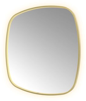 Hotbath Spiegel Hotbath &MORE 100x100 cm LED-Verlichting Spiegelverwarming Deens Ovaal Geborsteld Messing PVD