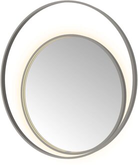Hotbath Spiegel Hotbath &MORE 100x100 cm LED-Verlichting Spiegelverwarming Rond Deco Geborsteld Gunmetal