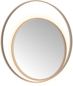 Hotbath Spiegel Hotbath &MORE 100x100 cm LED-Verlichting Spiegelverwarming Rond Deco Geborsteld Koper PVD