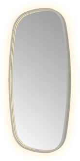 Hotbath Spiegel Hotbath &MORE 100x50 cm LED-Verlichting Spiegelverwarming Deens Ovaal Geborsteld Gunmetal