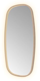 Hotbath Spiegel Hotbath &MORE 100x50 cm LED-Verlichting Spiegelverwarming Deens Ovaal Geborsteld Koper PVD